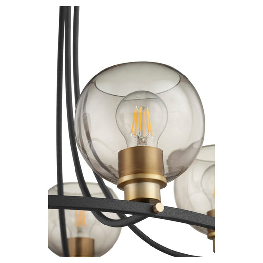 Clarion 5-Light Black/Aged Brass Chandelier
