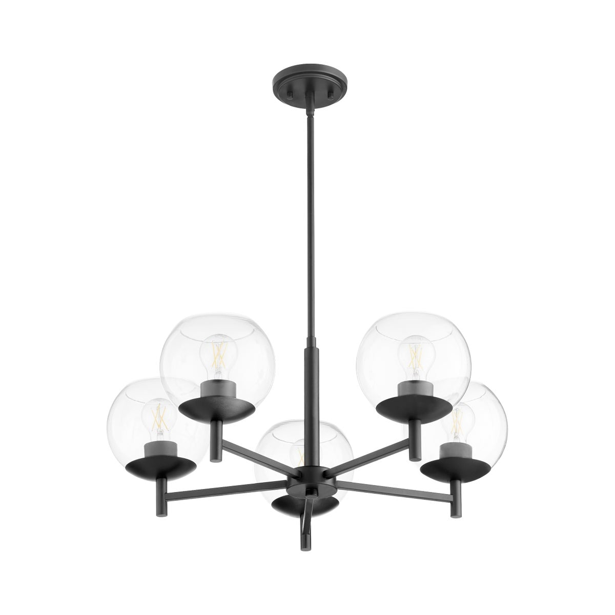 Lyon 5 Light Matte Black Chandelier