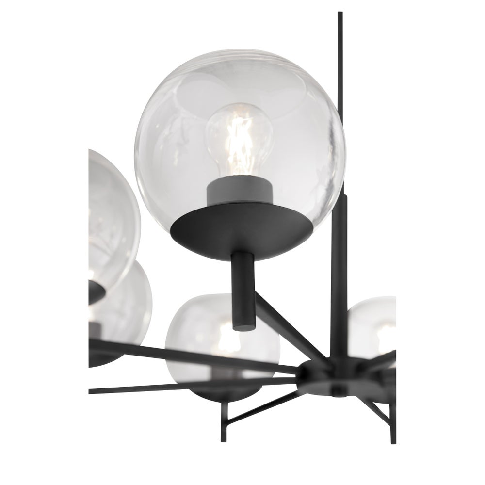 Lyon 8 Light Matte Black Chandelier