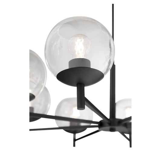 Lyon 8 Light Matte Black Chandelier