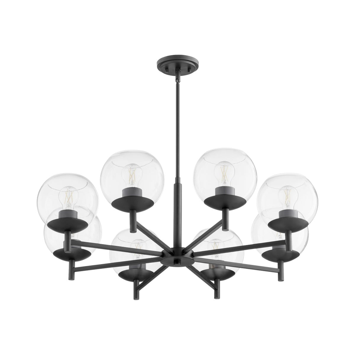 Lyon 8 Light Matte Black Chandelier