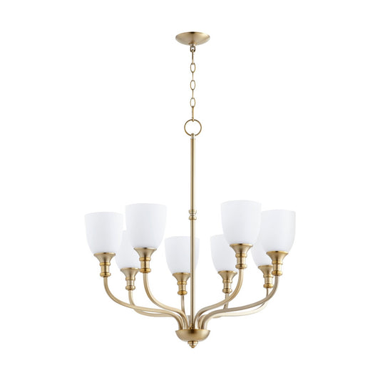 Richmond 8 Light Aged Brass Transitional Chandelier