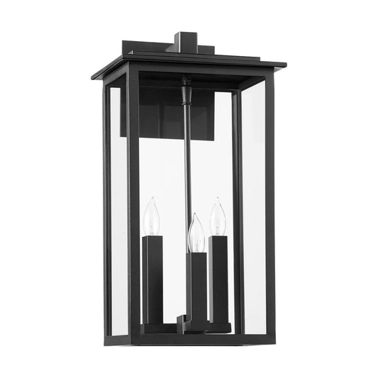 Westerly 19" 3-Light Black Outdoor Wall Lantern