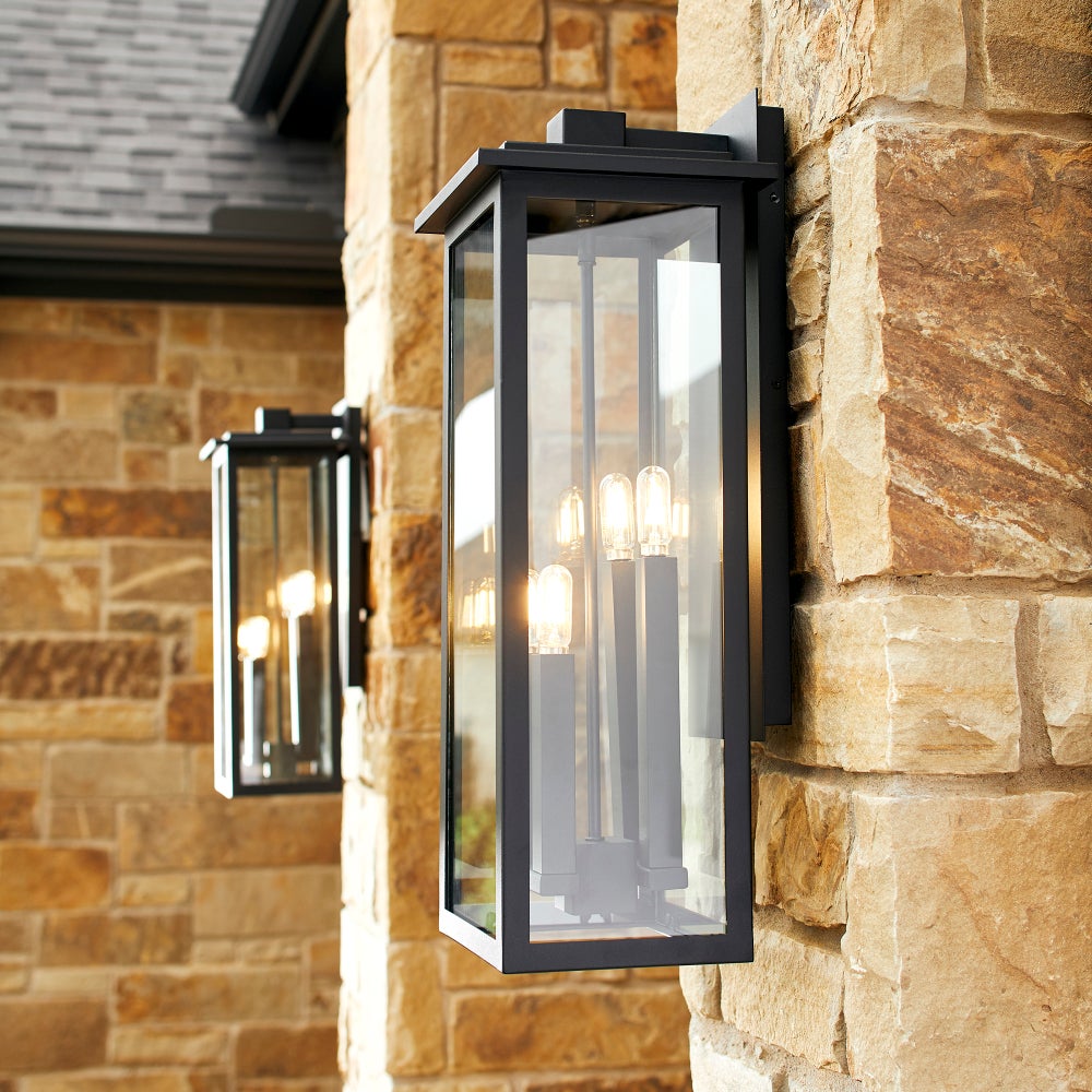 Westerly 25" 4-Light Black Outdoor Wall Lantern