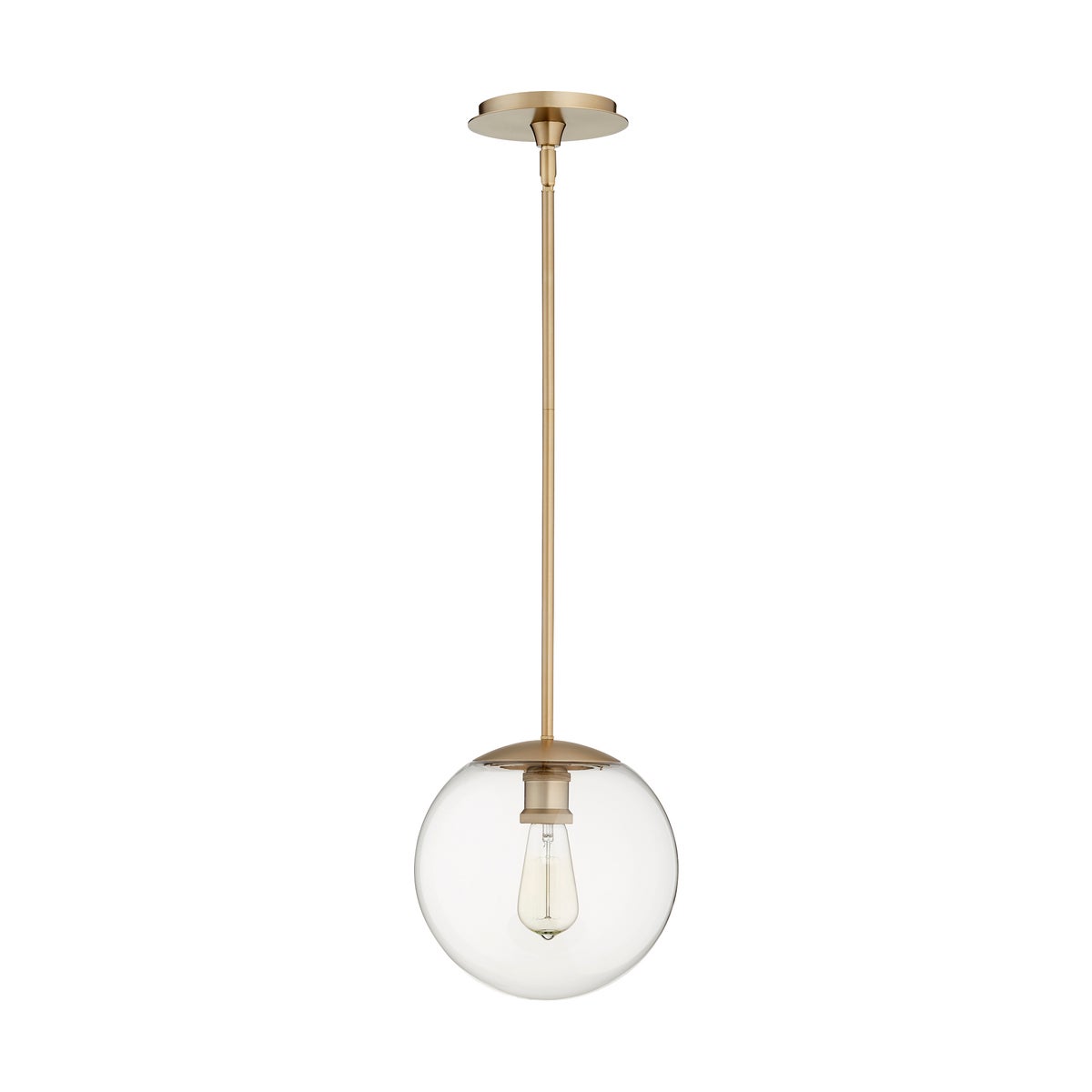 1 Light Aged Brass Transitional Globe Pendant