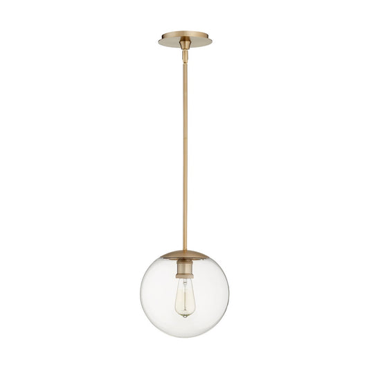 1 Light Aged Brass Transitional Globe Pendant