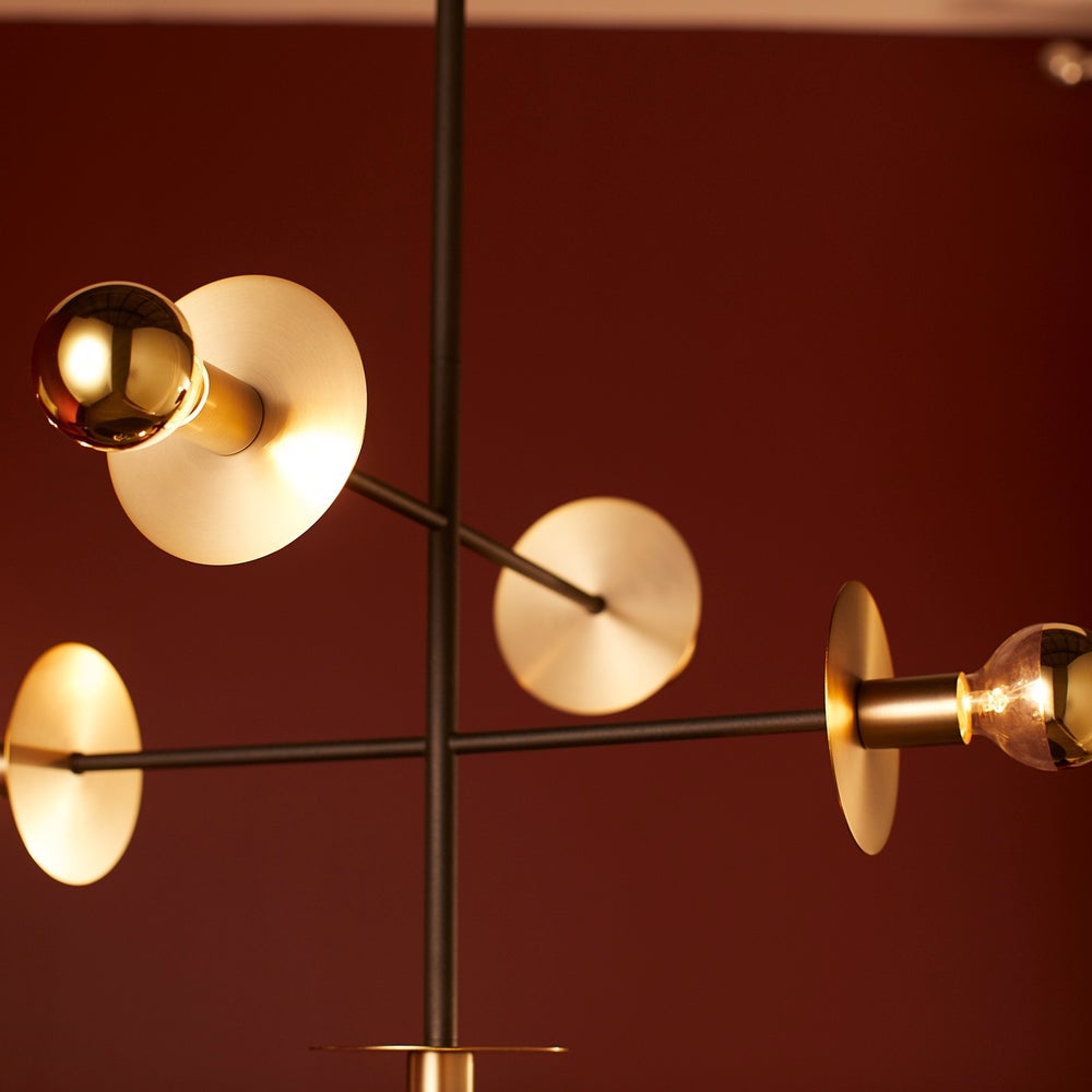 Voyager Black and Aged Brass Soft Contemporary Pendant