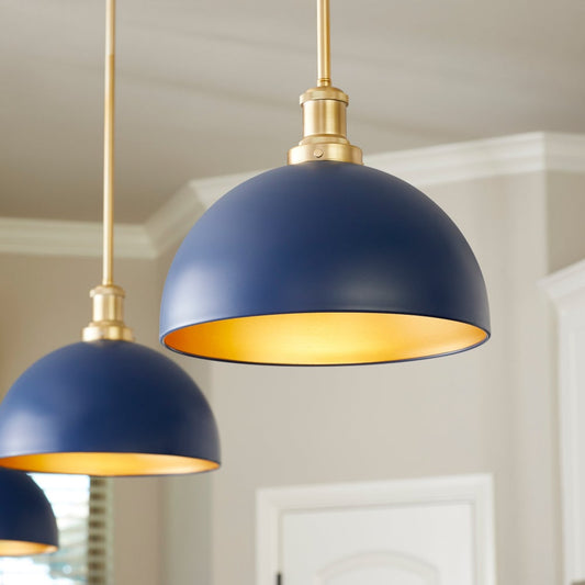 Aged Brass And Blue Transitional Pendant