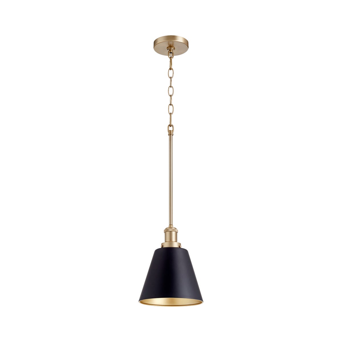Black and Aged Brass Transitional Pendant