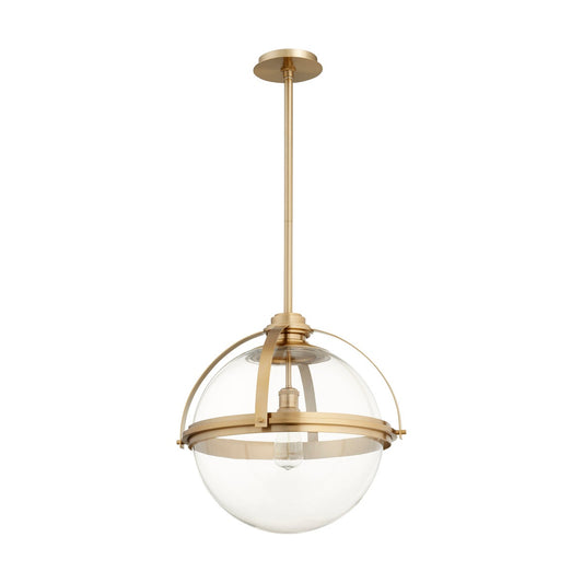 Medium Aged Brass Transitional Globe Pendant