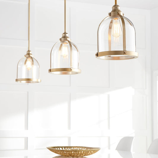 Aged Brass Transitional Mini Pendant