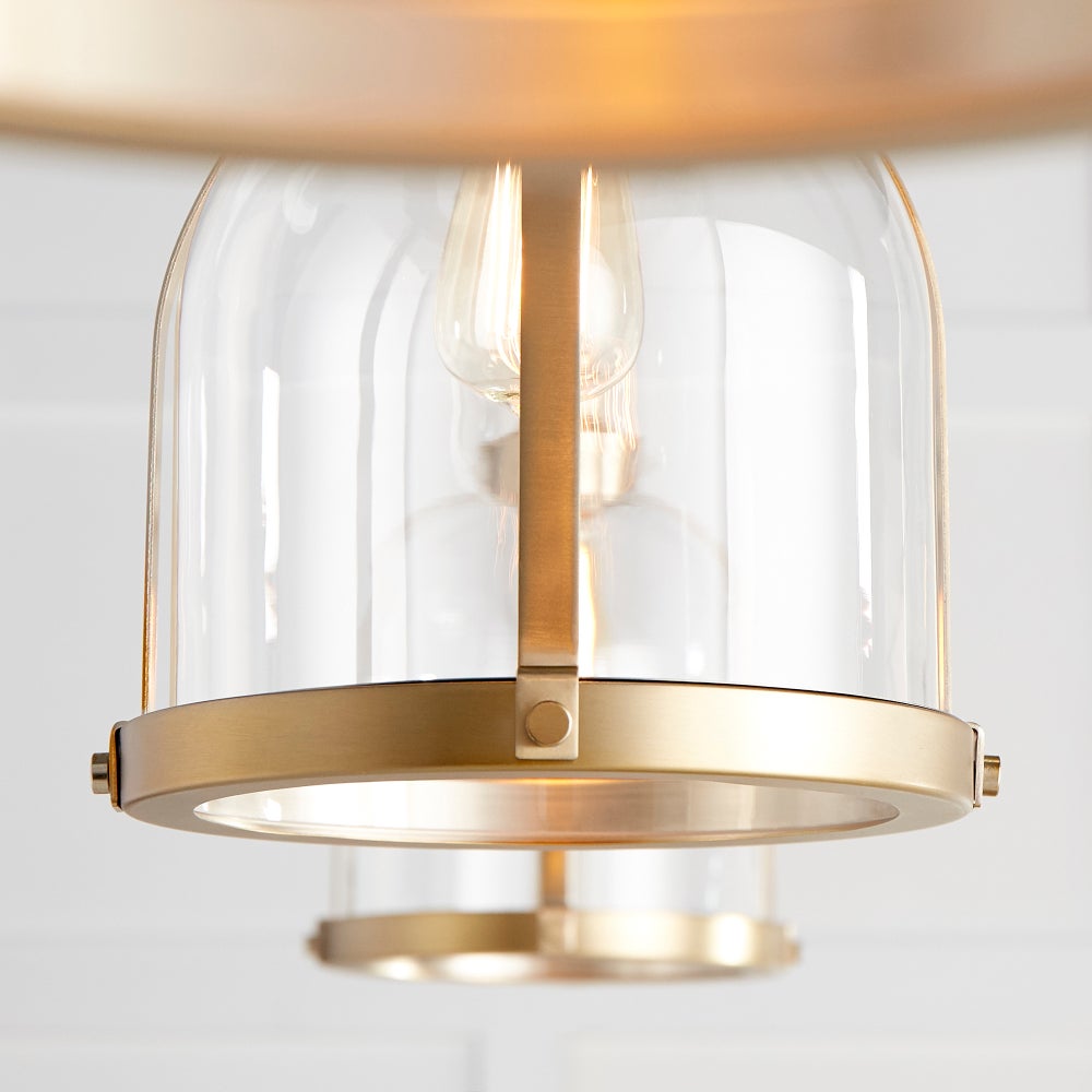 Aged Brass Transitional Mini Pendant