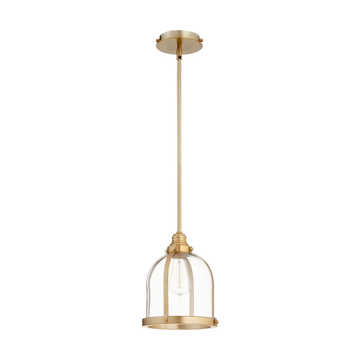 Aged Brass Transitional Mini Pendant