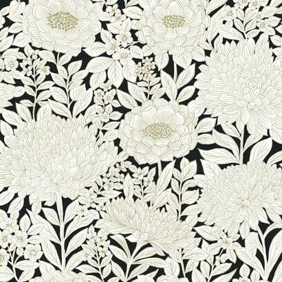 Wood Block Blooms Wallpaper