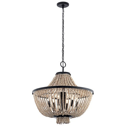 Brisbane 6 Light Chandelier Distressed Black - lighting