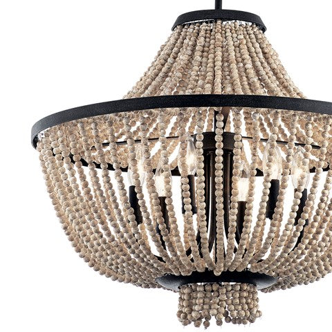 Brisbane 6 Light Chandelier Distressed Black - lighting