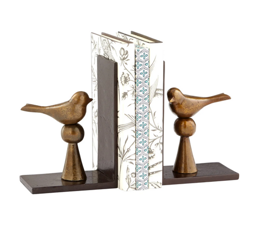 Birds and Books Bookends