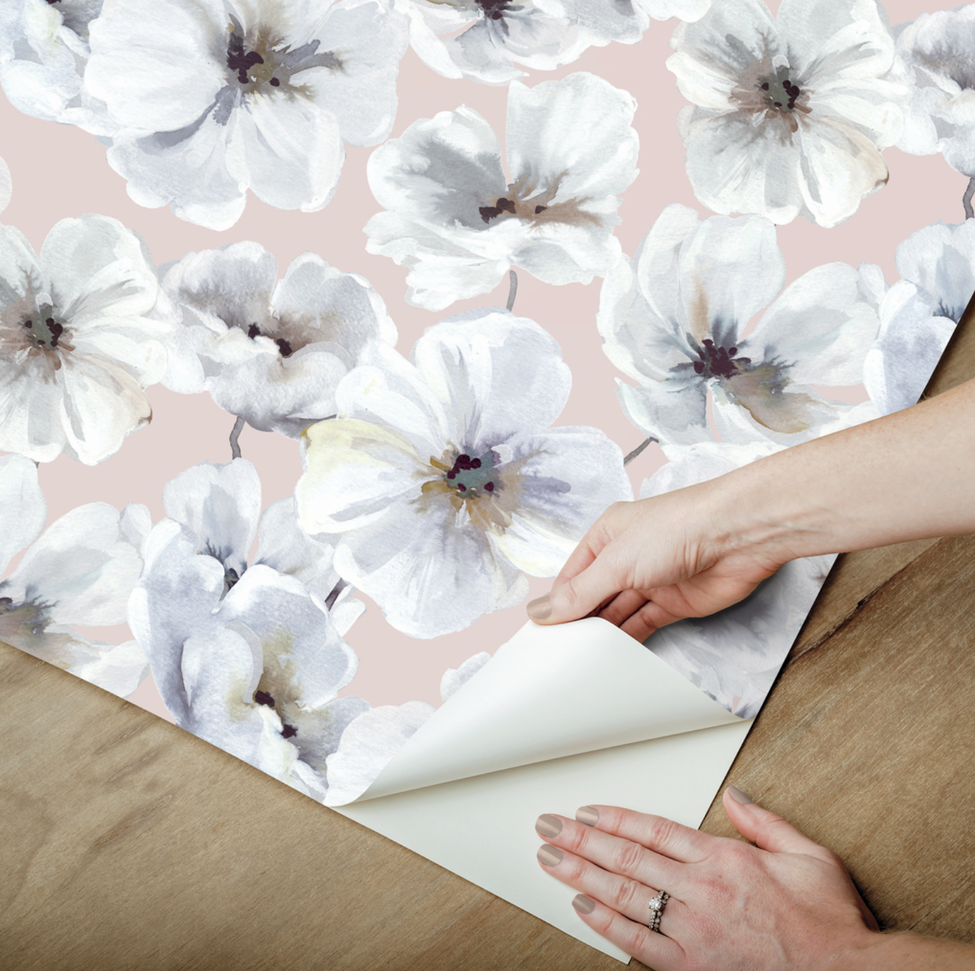 Hawthorn Blossom Wallpaper - Blush