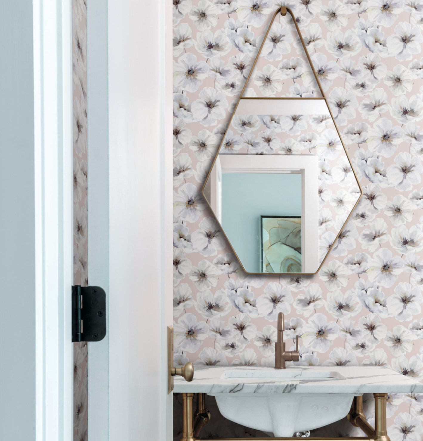 Hawthorn Blossom Wallpaper - Blush