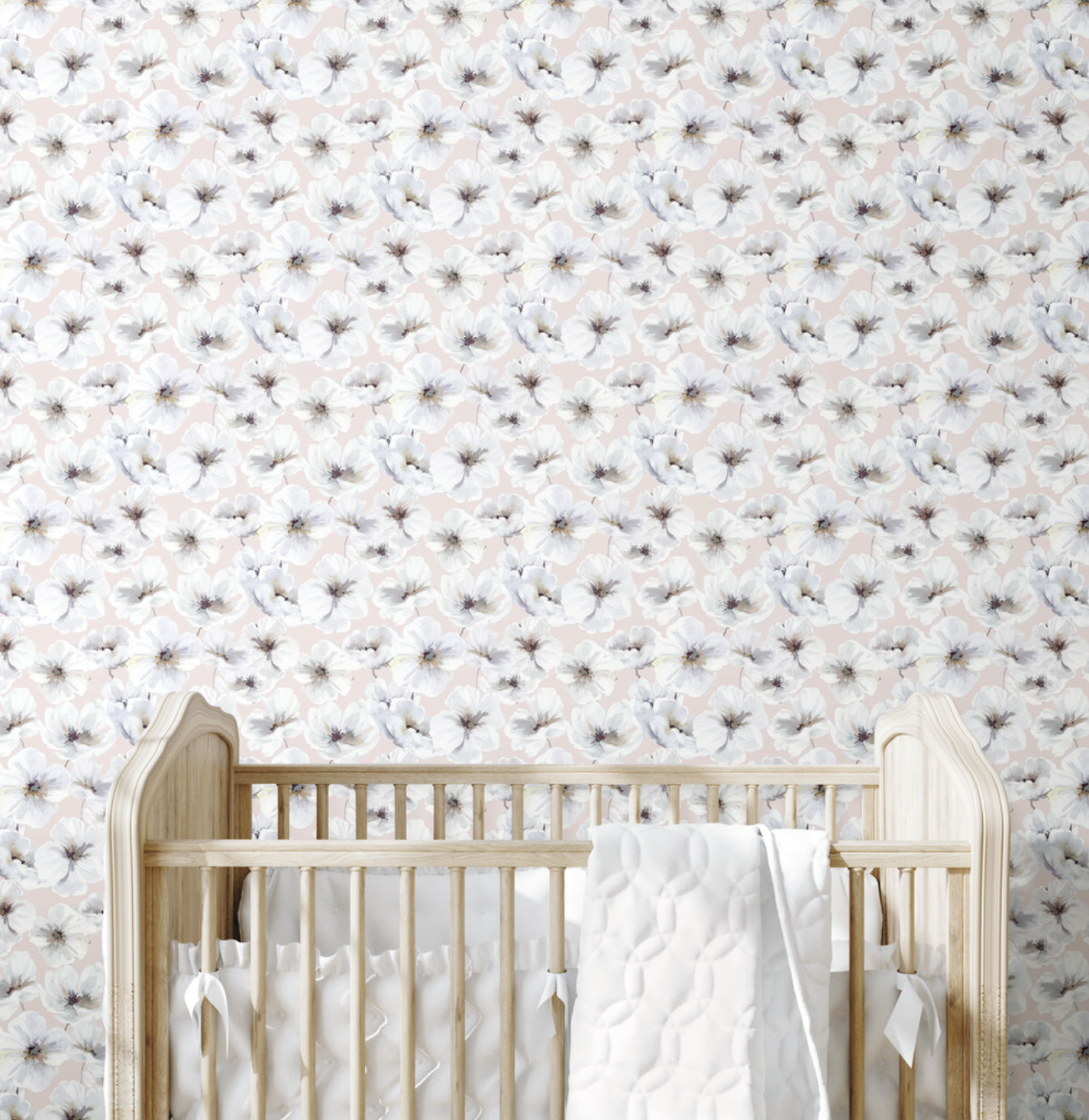 Hawthorn Blossom Wallpaper - Blush