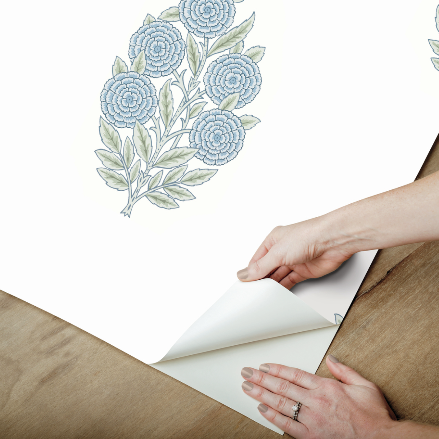 Dutch Floral Wallpaper - Blue