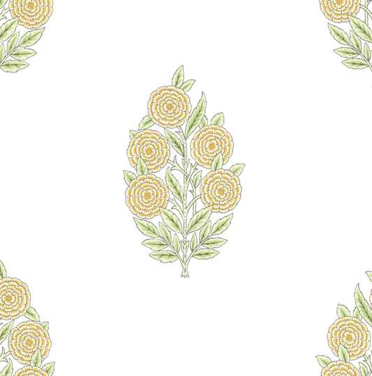 Dutch Floral Wallpaper - Yellow