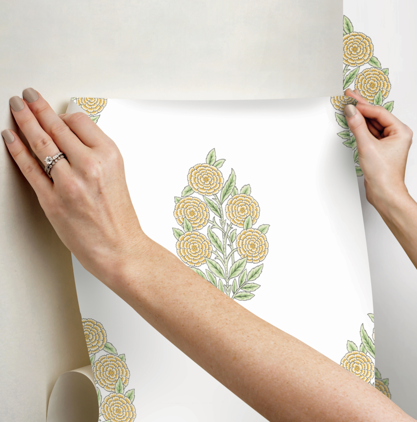 Dutch Floral Wallpaper - Yellow