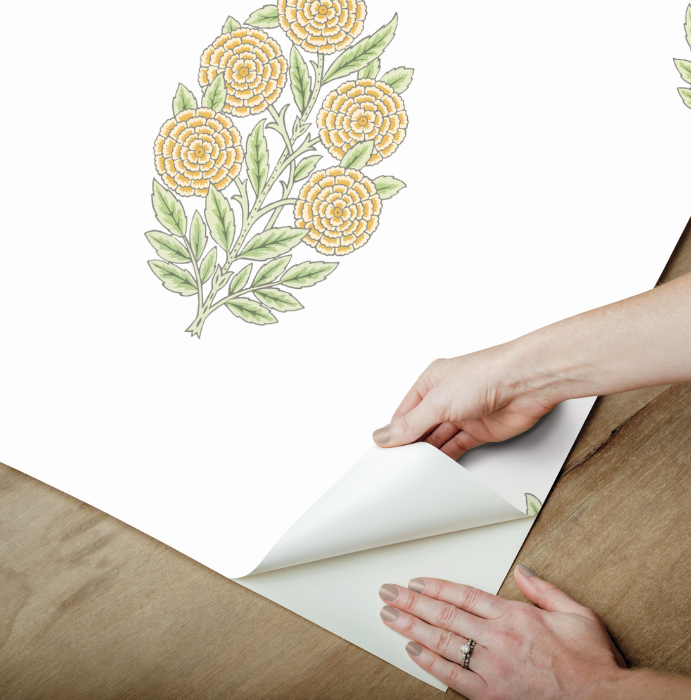 Dutch Floral Wallpaper - Yellow