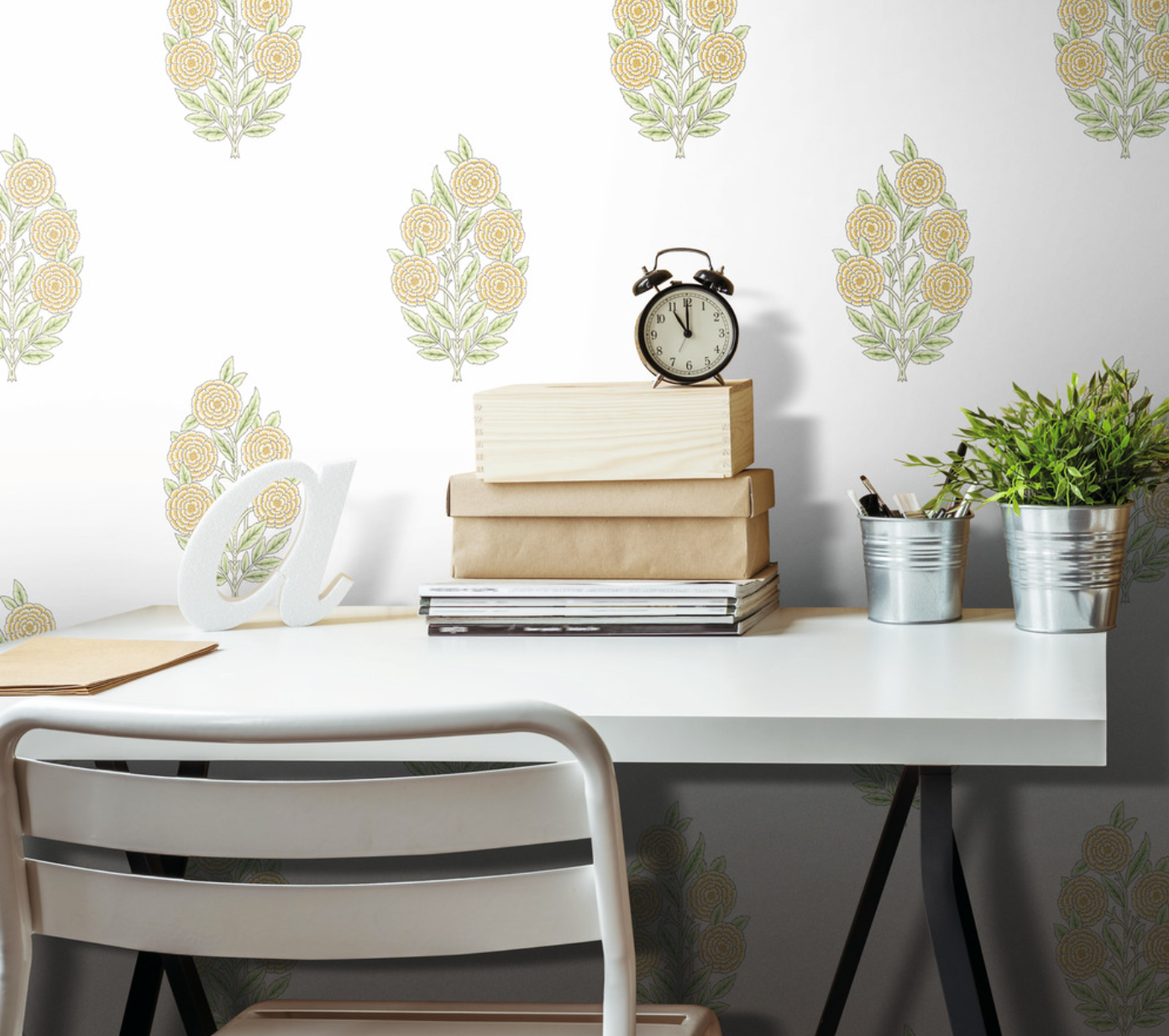 Dutch Floral Wallpaper - Yellow