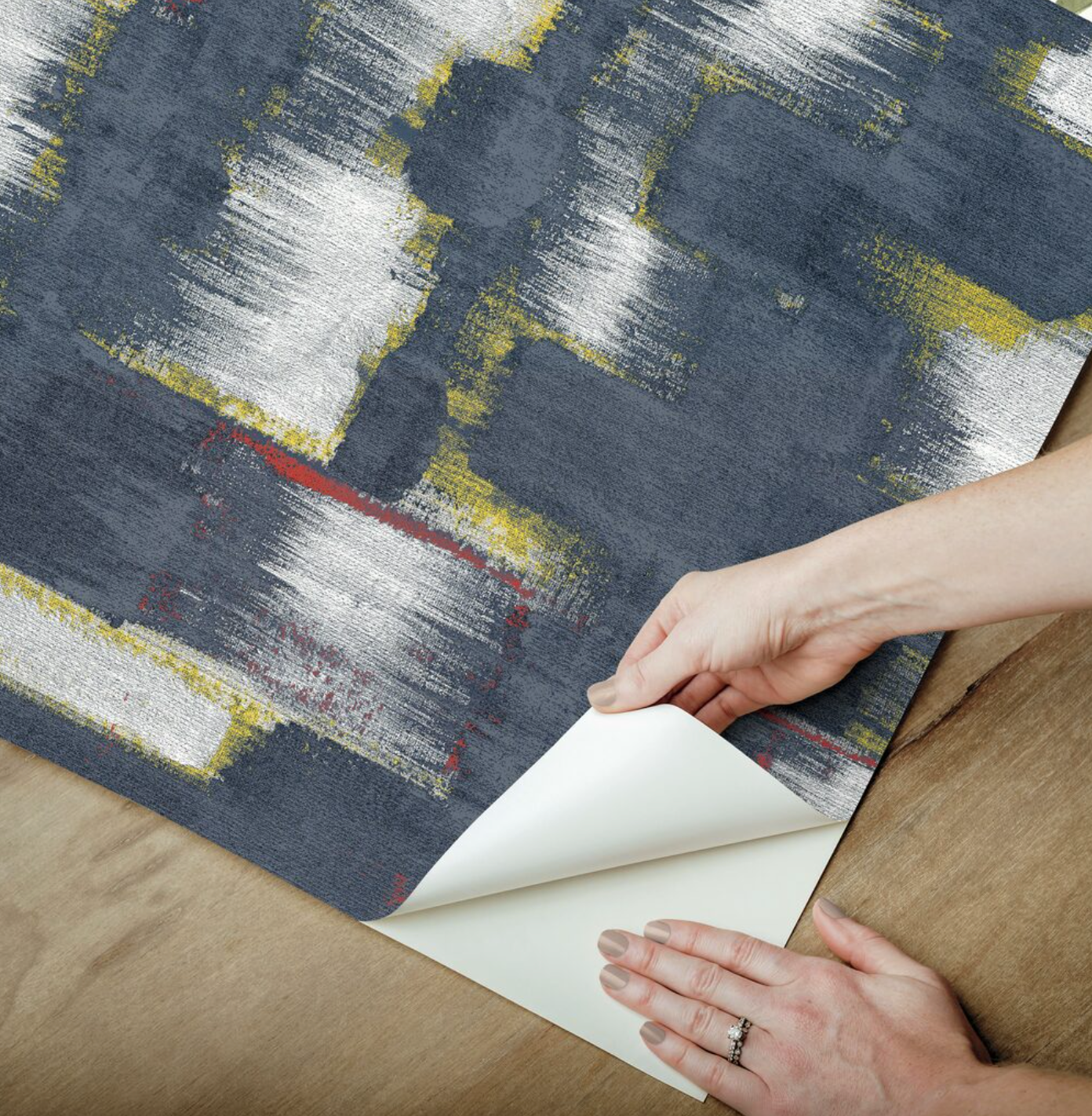Modern Ikat Wallpaper - Navy