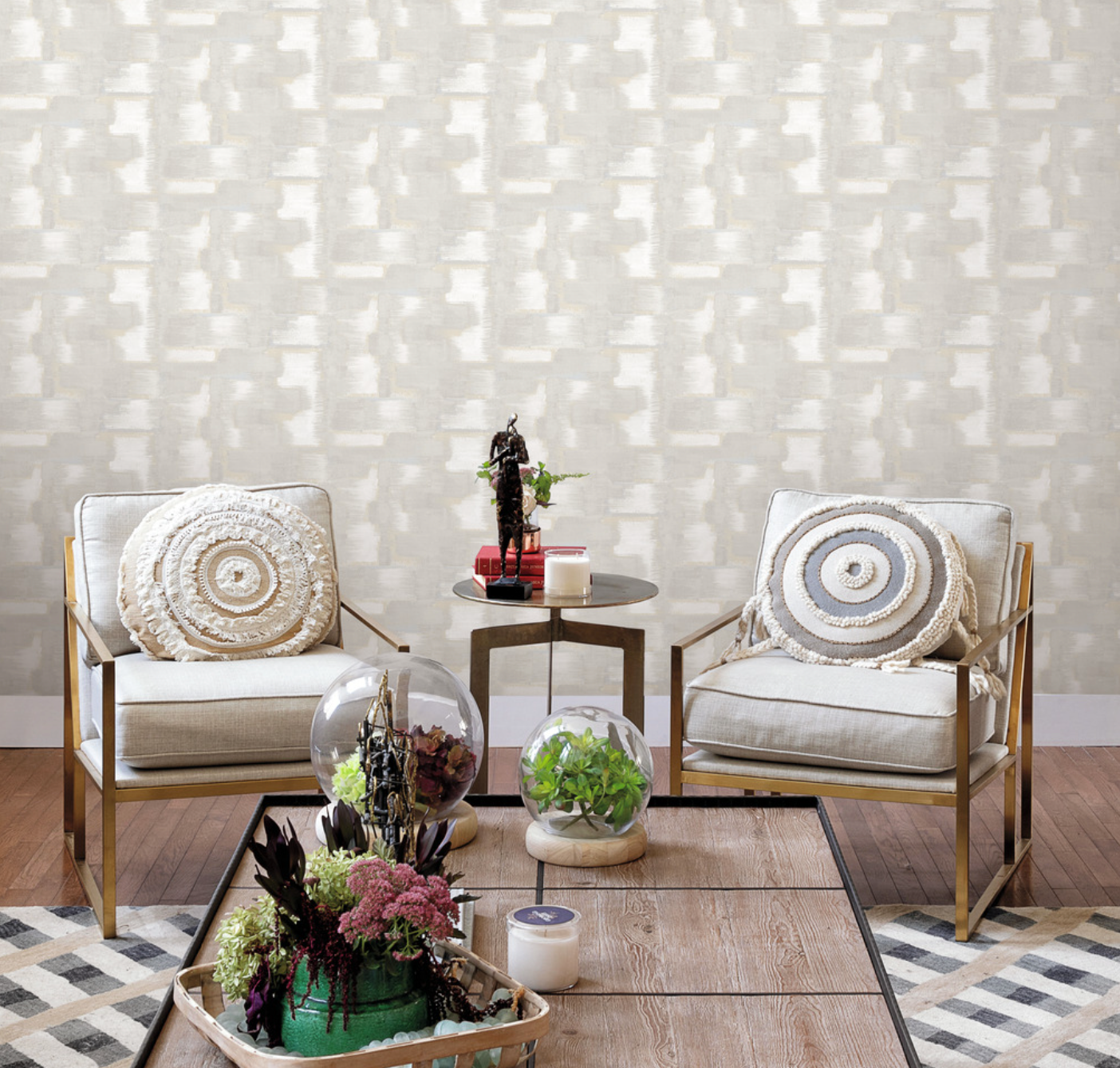 Modern Ikat Wallpaper - Grey