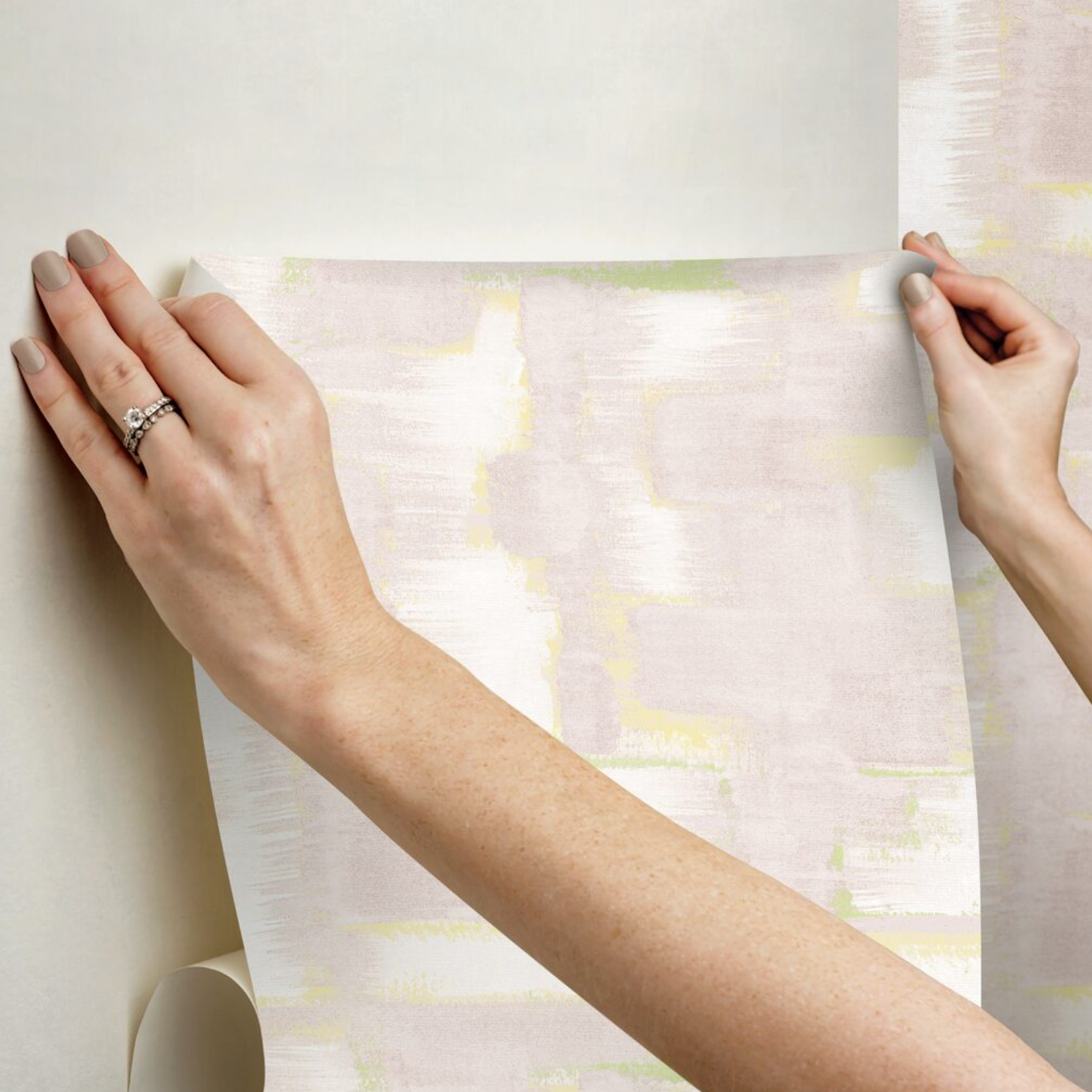 Modern Ikat Wallpaper - Blush