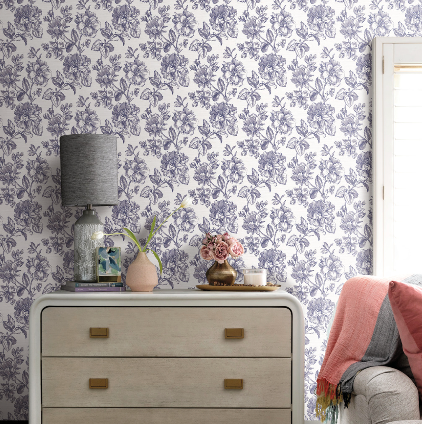 Flower Girl Wallpaper - Blue