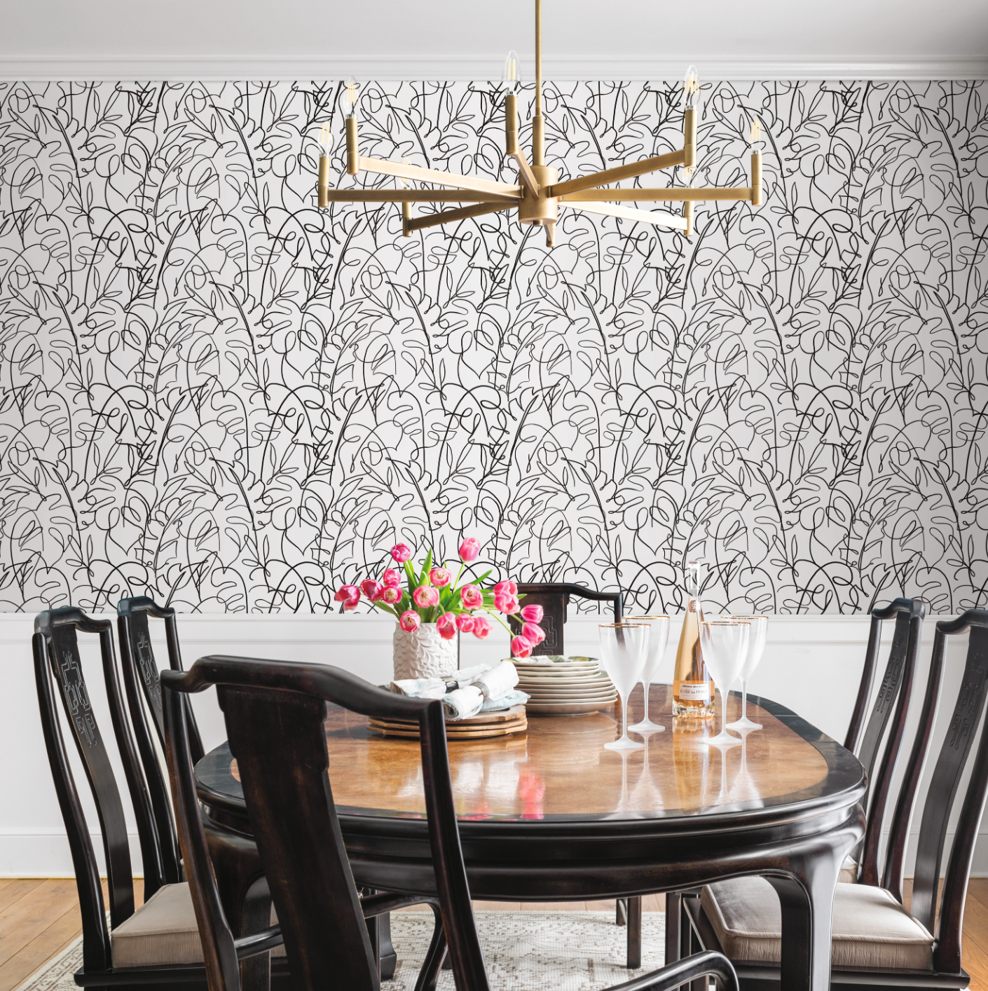 Tropical Signature Wallpaper - Black