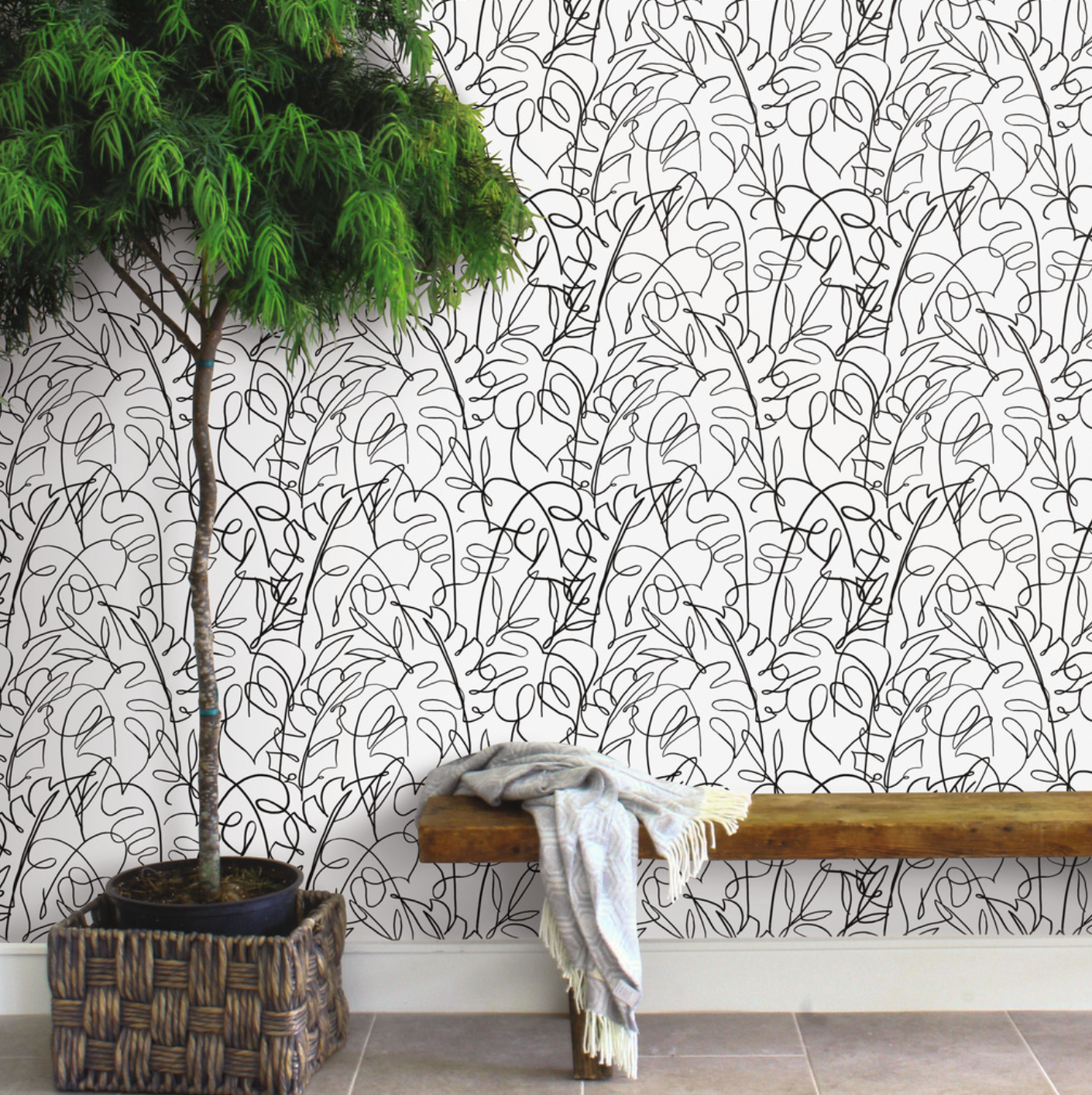 Tropical Signature Wallpaper - Black