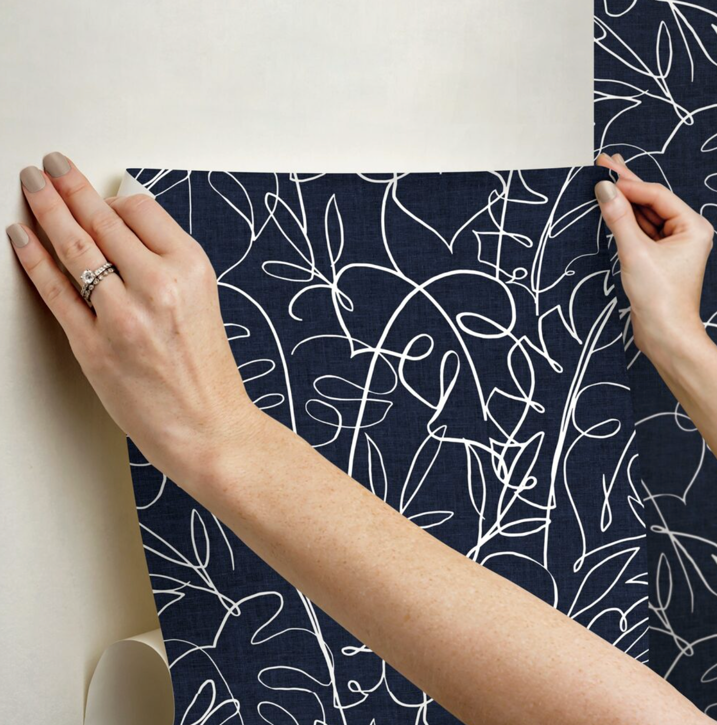 Tropical Signature Wallpaper - Navy