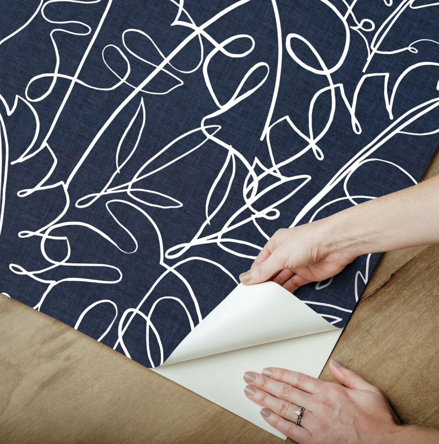 Tropical Signature Wallpaper - Navy