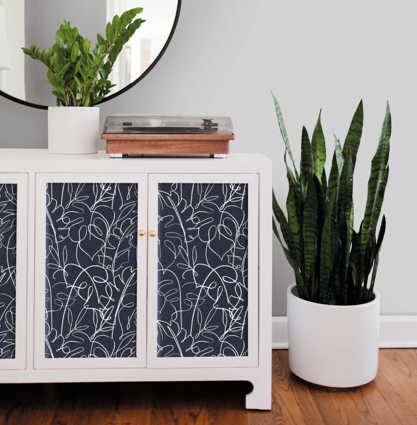 Tropical Signature Wallpaper - Navy