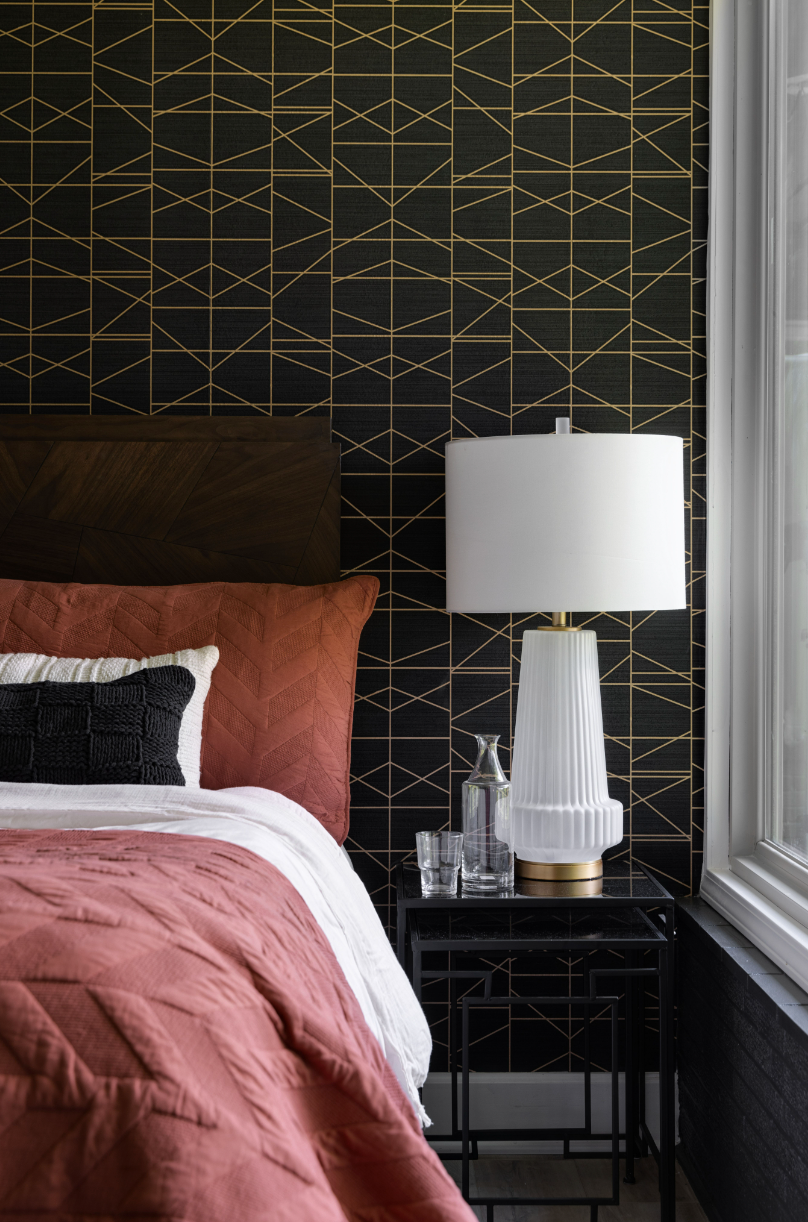 Gold and Black Modern Perspective Wallpaper