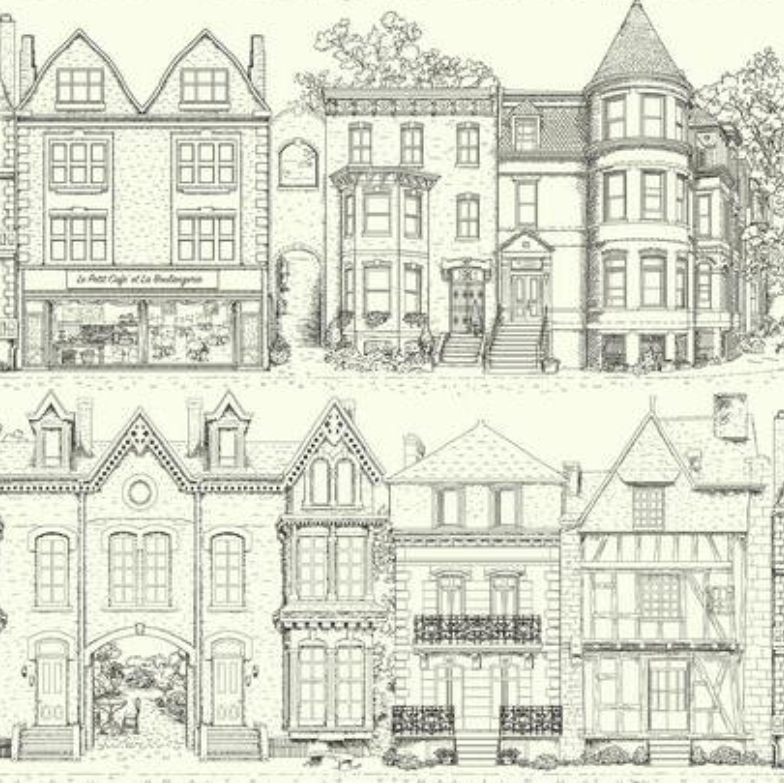 Brownstone Terrace Wallpaper