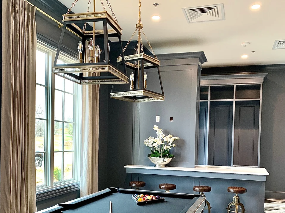 Gerard Pendant - Noir with Aged Brass