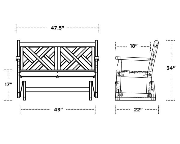 Chippendale 48" Glider