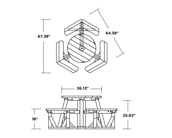 Park 36" Round Picnic Table