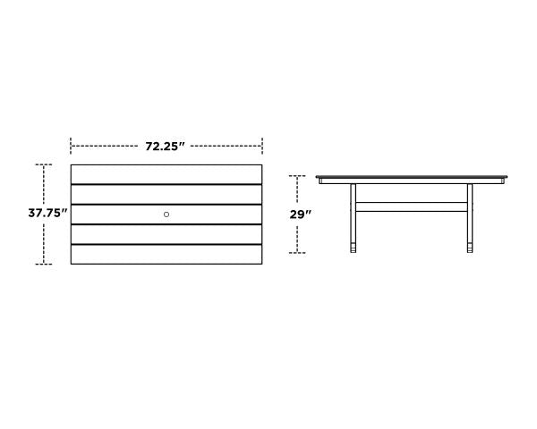 Farmhouse Trestle Dining Table 37" x 72"