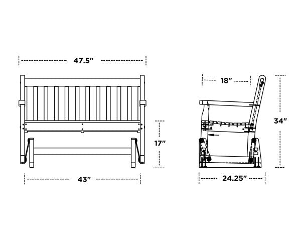 Traditional Garden 48" Glider