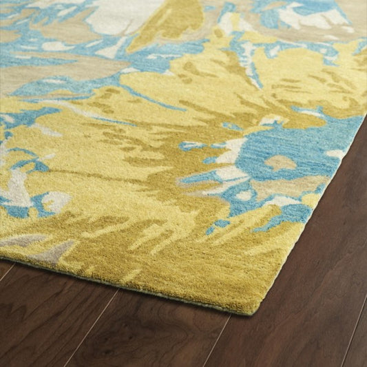 Brushstrokes Gold Area Rug - rug