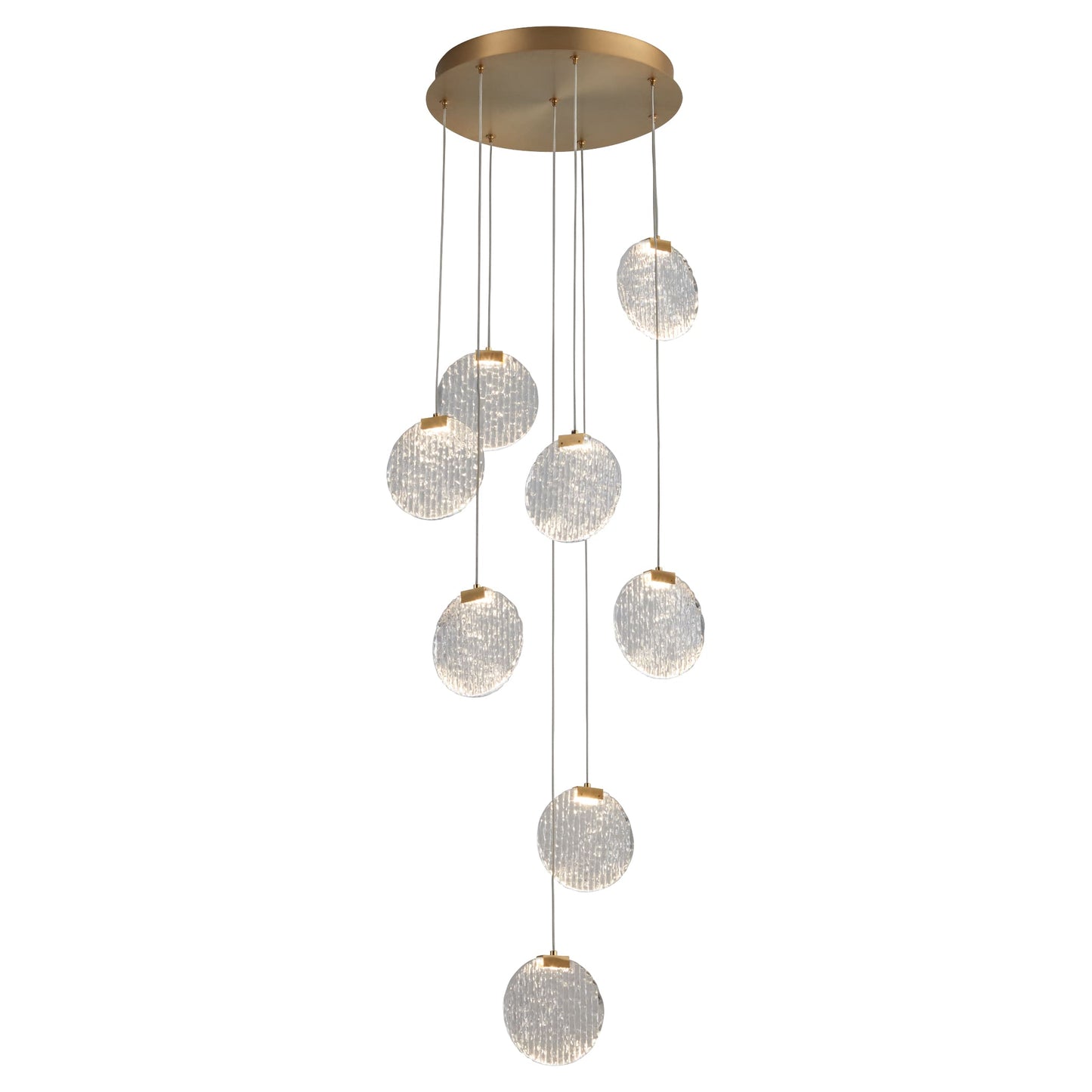 Axiom Eight Light Pendant - Aged Brass