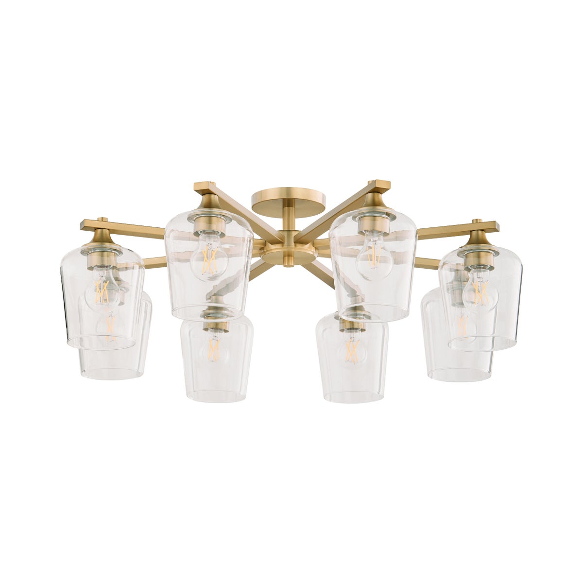 Veno 8 Light Ceiling Mount - Aged Brass - Lighting - Growing Days by Tamara Day