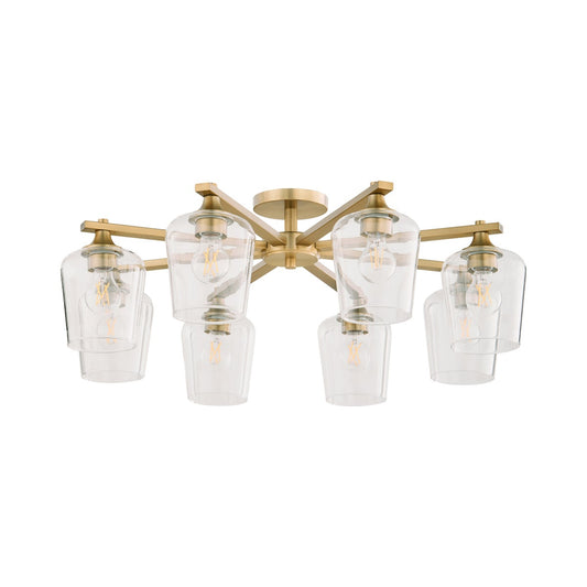 Veno 8 Light Ceiling Mount - Aged Brass