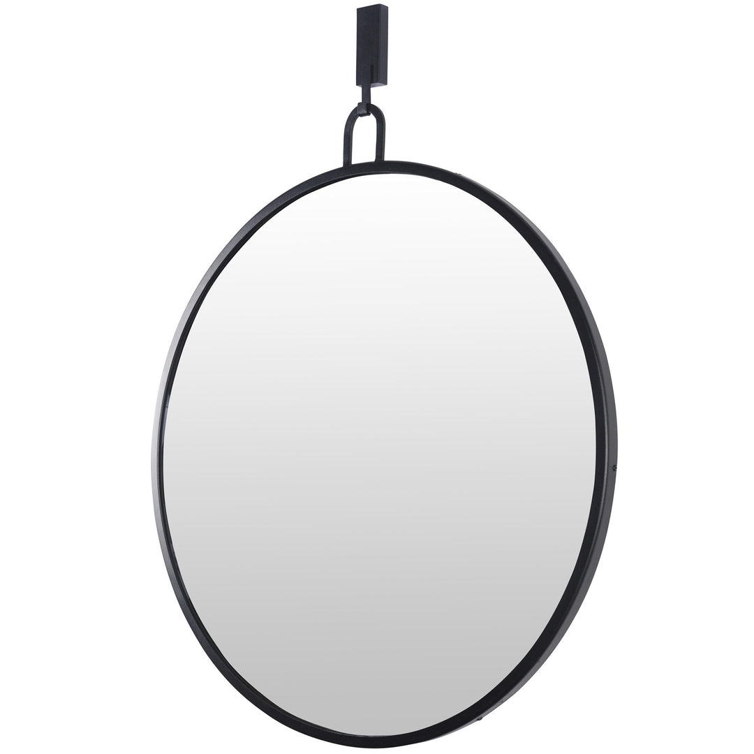 Stopwatch 30-Inch Round Mirror - Black